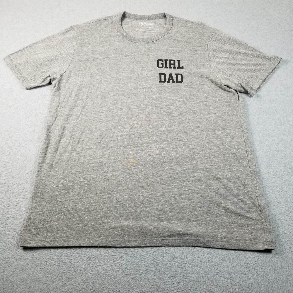 Phenomenal Girl Dad T-Shirt Mens 2XL XXL Gray Black Tee Short Sleeve Knit Casual
